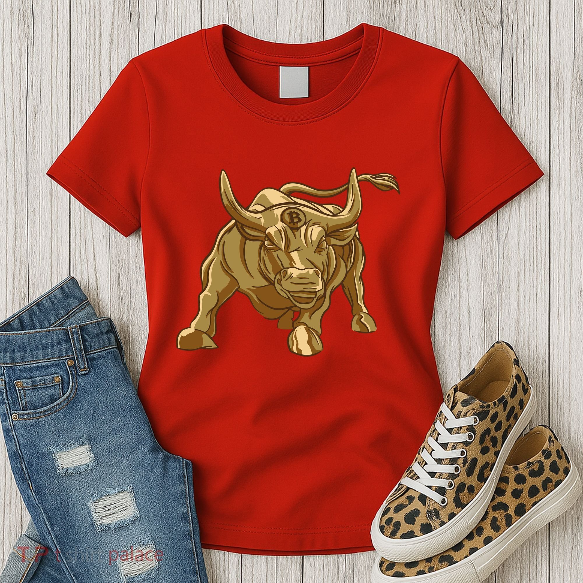 Gold Bitcoin Bull Women's T-Shirt