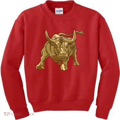 Gold Bitcoin Bull Kids Sweatshirt