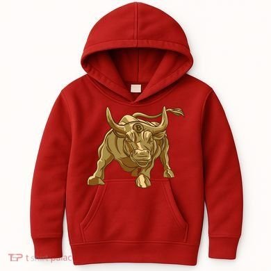 Gold Bitcoin Bull Kids Hoodie