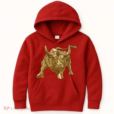 Gold Bitcoin Bull Kids Hoodie