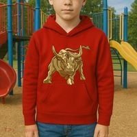 Gold Bitcoin Bull Kids Hoodie thumb 2