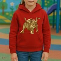 Gold Bitcoin Bull Kids Hoodie thumb 3
