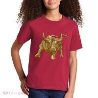 Gold Bitcoin Bull Kids T-Shirt thumb 2