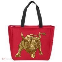 Gold Bitcoin Bull Tote Bag thumb 0
