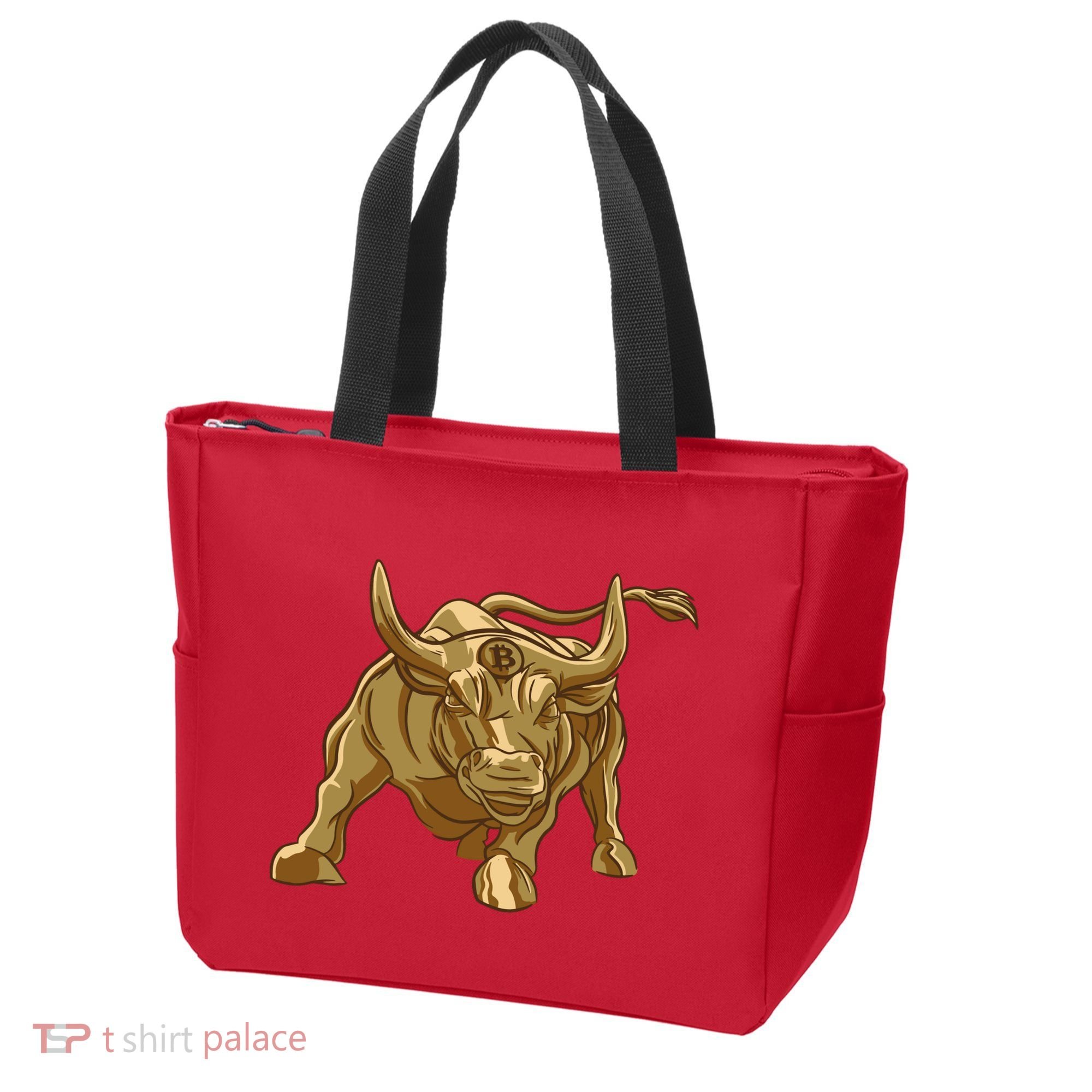 Gold Bitcoin Bull Tote Bag