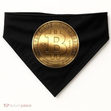 Gold Bitcoin Crypto Currency USA-Made Doggie Bandana