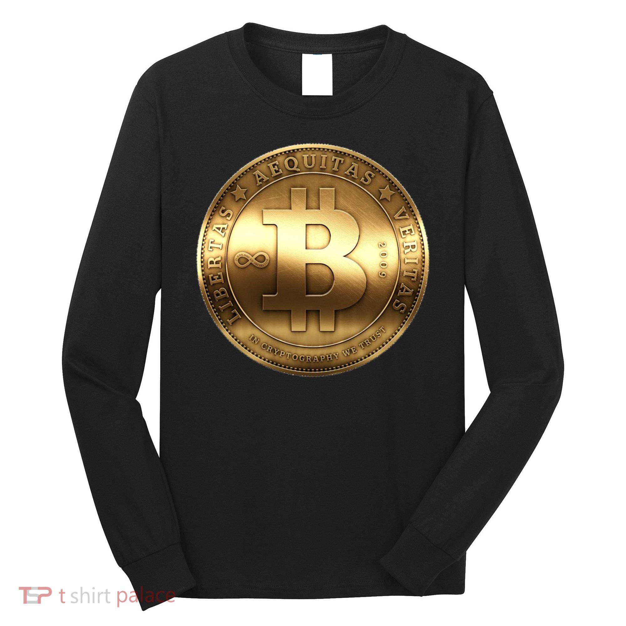 Gold Bitcoin Crypto Currency Long Sleeve Shirt