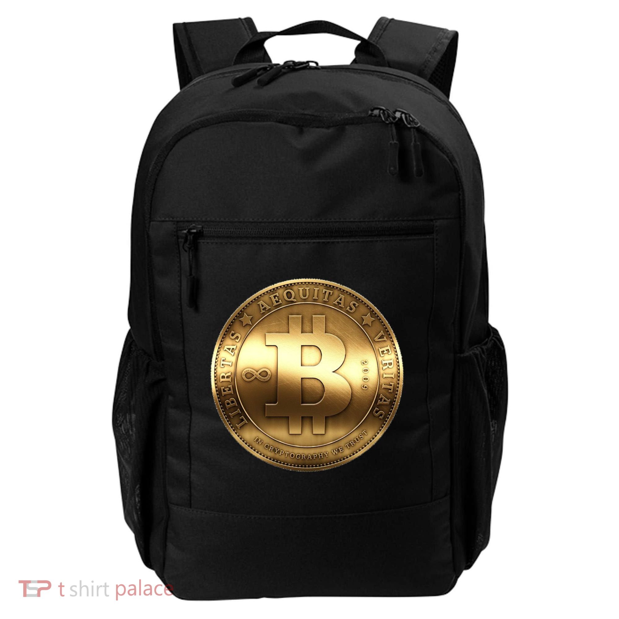 Gold Bitcoin Crypto Currency Backpack