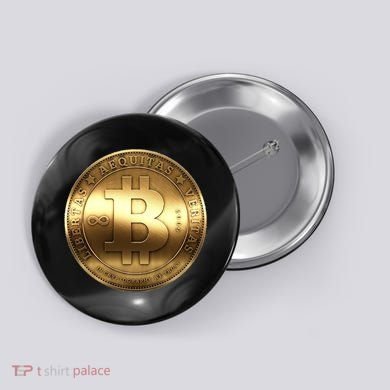 Gold Bitcoin Crypto Currency Button