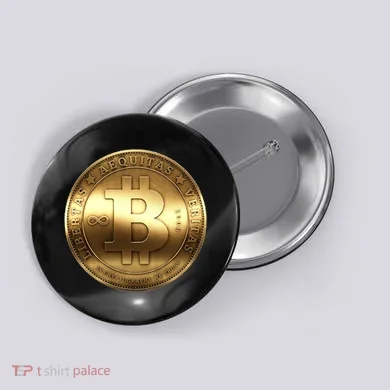 Gold Bitcoin Crypto Currency Button