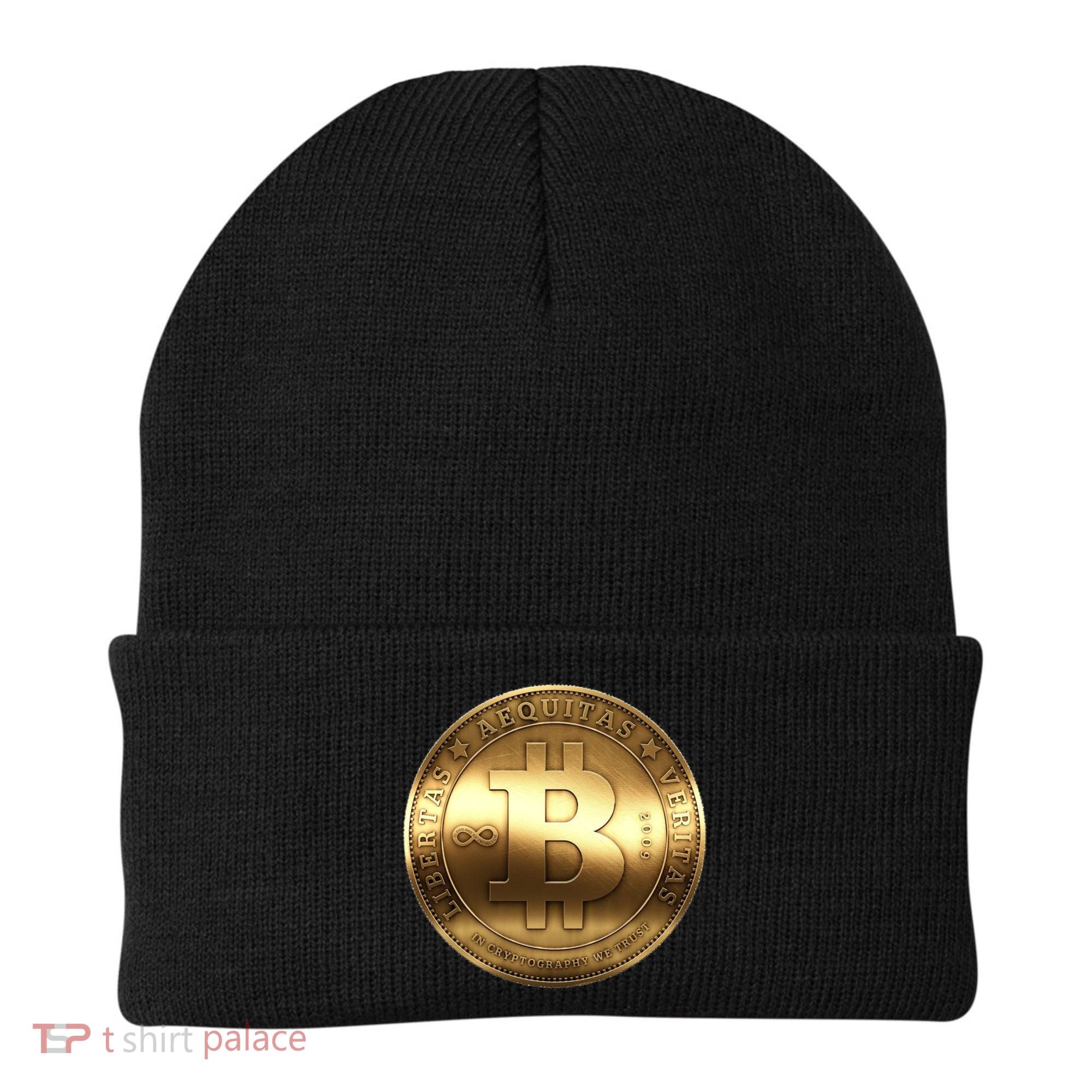 Gold Bitcoin Crypto Currency Beanie