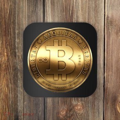 Gold Bitcoin Crypto Currency Coaster