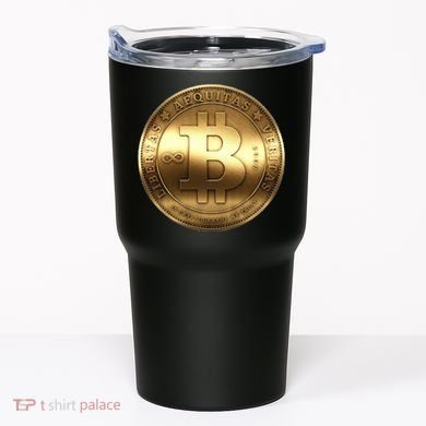 Gold Bitcoin Crypto Currency Tumbler