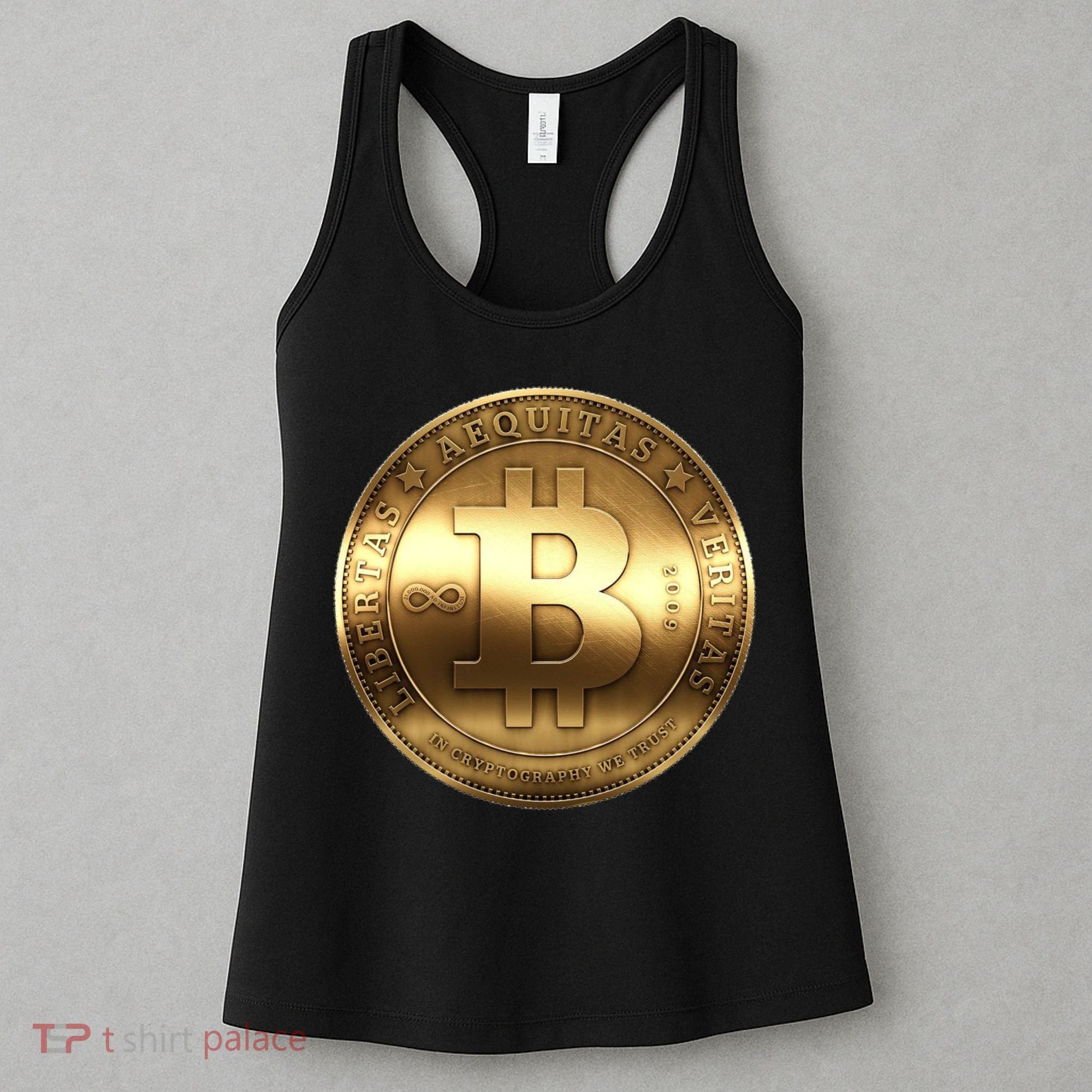 Gold Bitcoin Crypto Currency Women's Tank Top