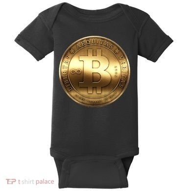 Gold Bitcoin Crypto Currency Baby Bodysuit
