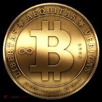 Gold Bitcoin Crypto Currency Baby Bodysuit thumb 2