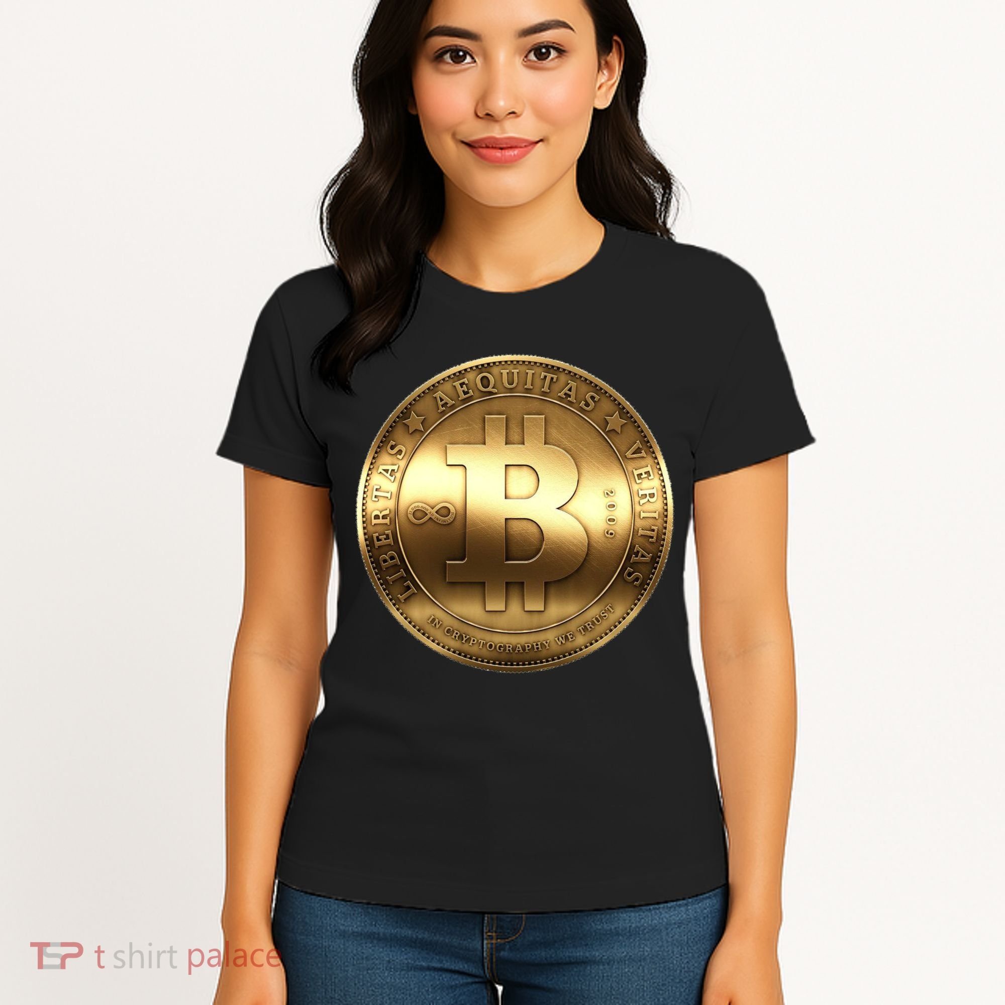 Gold Bitcoin Crypto Currency Women's T-Shirt
