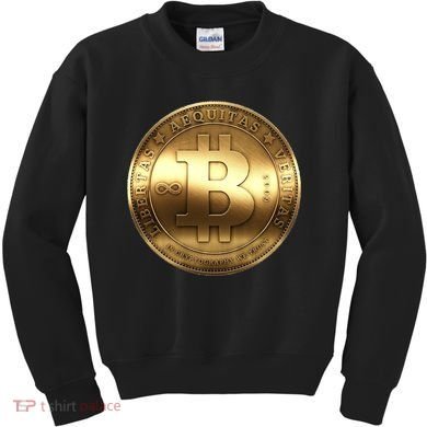 Gold Bitcoin Crypto Currency Kids Sweatshirt