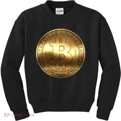 Gold Bitcoin Crypto Currency Kids Sweatshirt