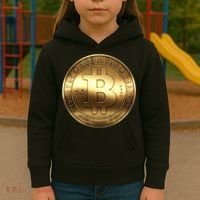 Gold Bitcoin Crypto Currency Kids Hoodie thumb 3