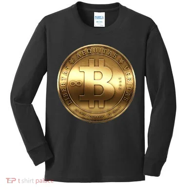 Gold Bitcoin Crypto Currency Kids Long Sleeve Shirt