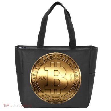 Gold Bitcoin Crypto Currency Tote Bag