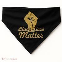 Gold Black Lives Matter Fist Logo USA-Made Doggie Bandana thumb 0