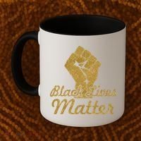 Gold Black Lives Matter Fist Logo Coffee Mug thumb 2