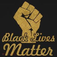 Gold Black Lives Matter Fist Logo Women's Hoodie thumb 2