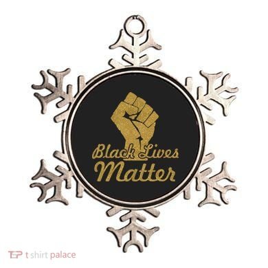 Gold Black Lives Matter Fist Logo Ornament