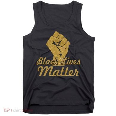 Gold Black Lives Matter Fist Logo Tank Top