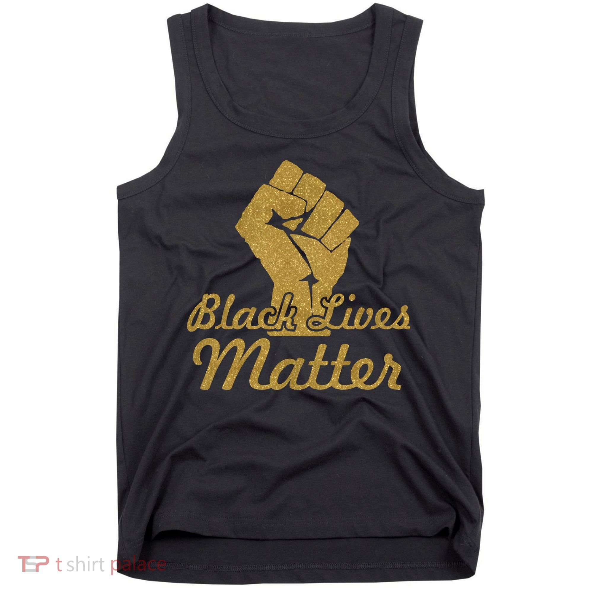 Gold Black Lives Matter Fist Logo Tank Top