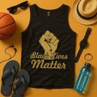 Gold Black Lives Matter Fist Logo Tank Top thumb 4