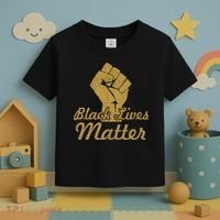 Gold Black Lives Matter Fist Logo Toddler T-Shirt thumb 3