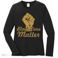 Gold Black Lives Matter Fist Logo Women's Long Sleeve Shirt thumb 0