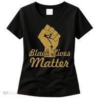 Gold Black Lives Matter Fist Logo Women's T-Shirt thumb 0