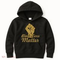 Gold Black Lives Matter Fist Logo Kids Hoodie thumb 0