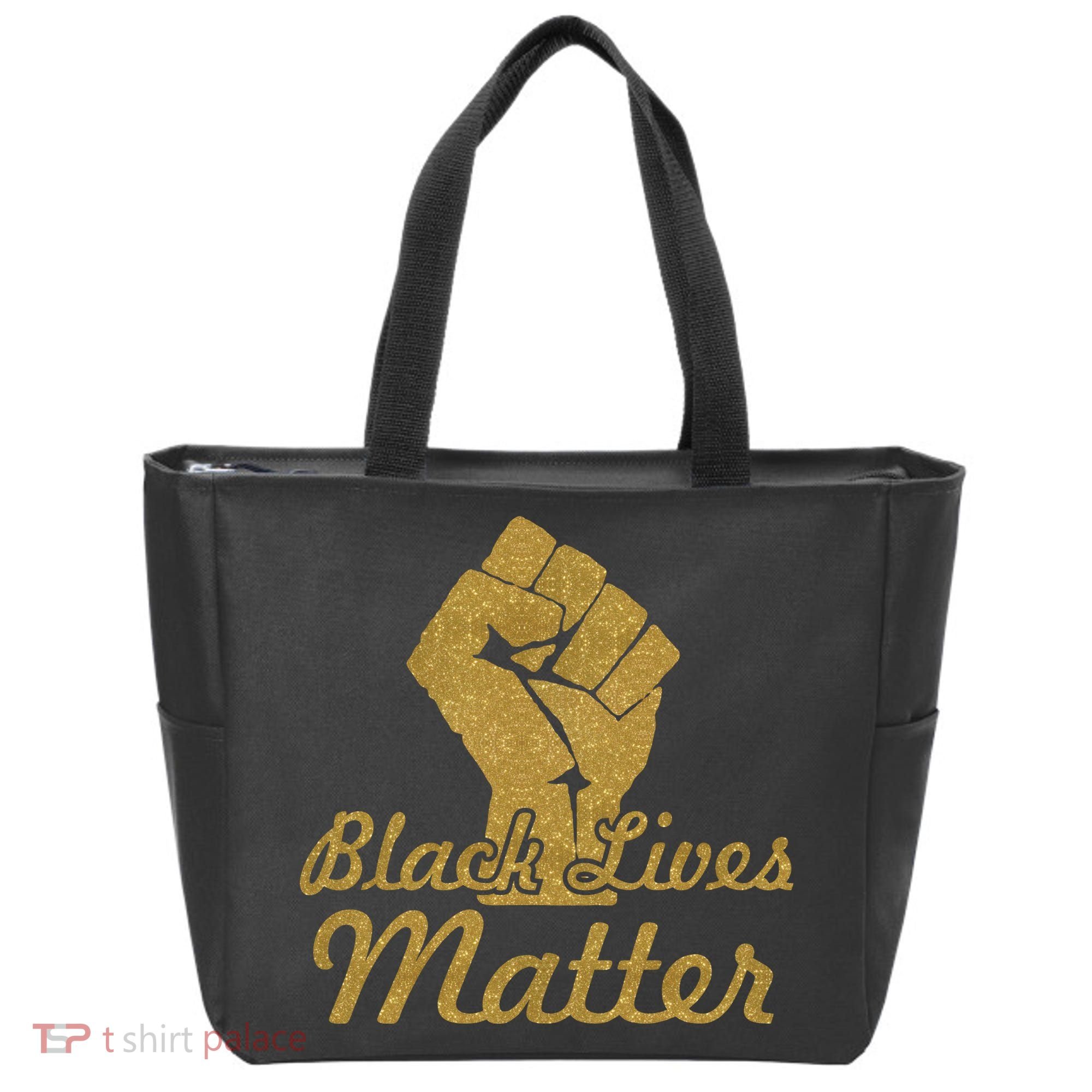 Gold Black Lives Matter Fist Logo Tote Bag