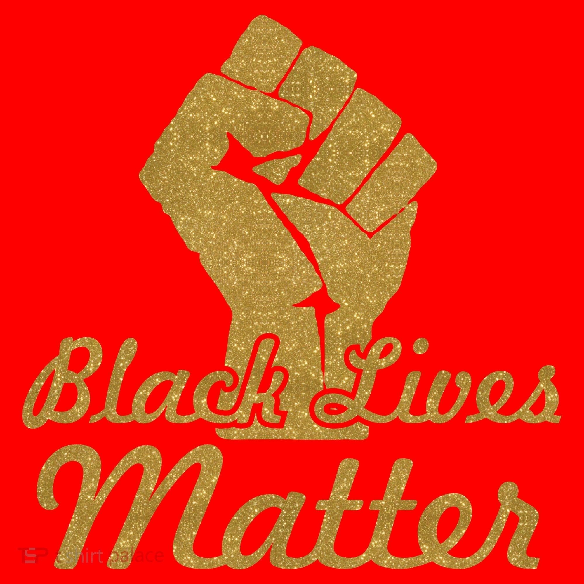 Gold Black Lives Matter Fist Logo Santa Hat