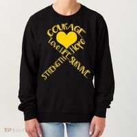 Gold Ribbon Of Words Tribute Women's Sweatshirt thumb 0
