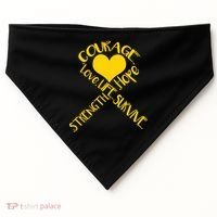 Gold Ribbon Of Words Tribute USA-Made Doggie Bandana thumb 0