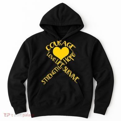 Gold Ribbon Of Words Tribute Hoodie