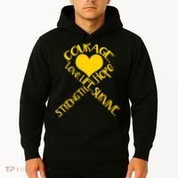 Gold Ribbon Of Words Tribute Hoodie thumb 2
