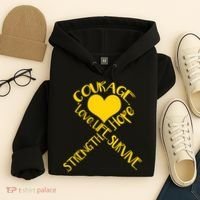 Gold Ribbon Of Words Tribute Hoodie thumb 4