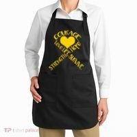 Gold Ribbon Of Words Tribute Apron thumb 2