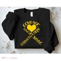 Gold Ribbon Of Words Tribute Sweatshirt thumb 2