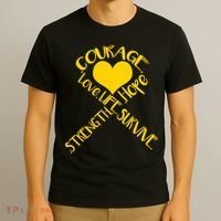 Gold Ribbon Of Words Tribute T-Shirt thumb 3