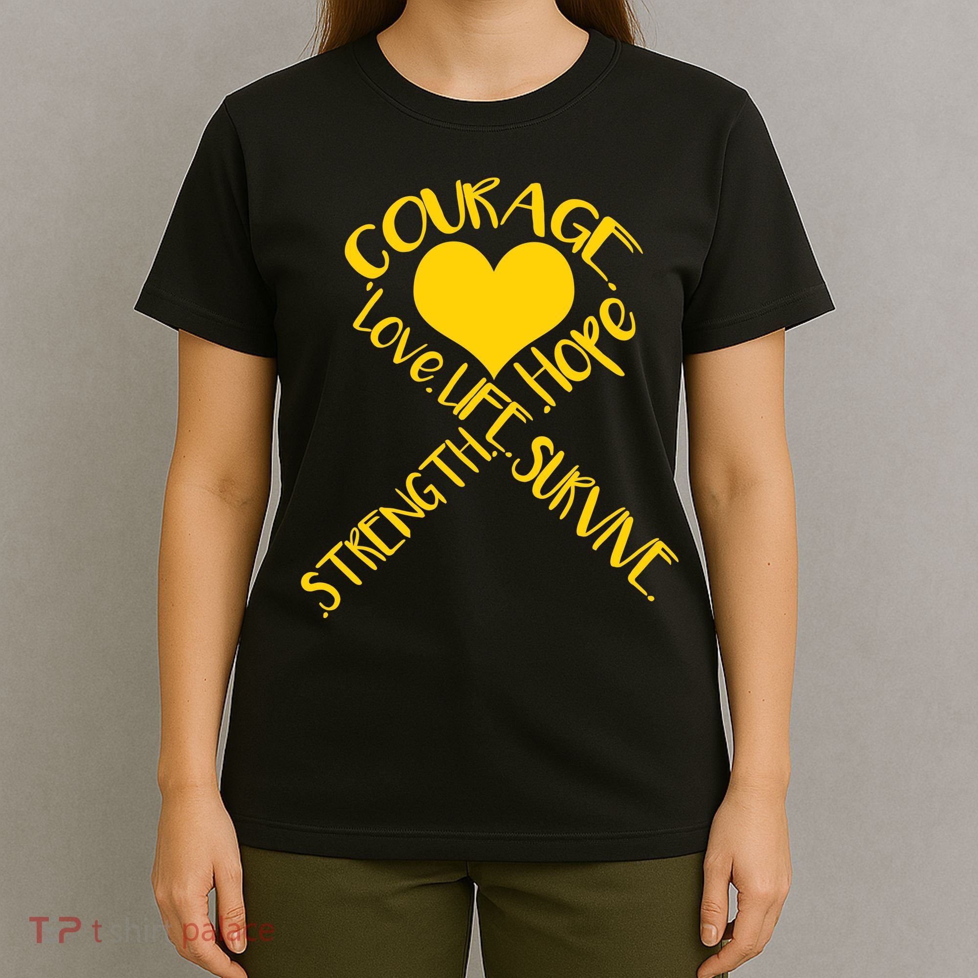 Gold Ribbon Of Words Tribute T-Shirt