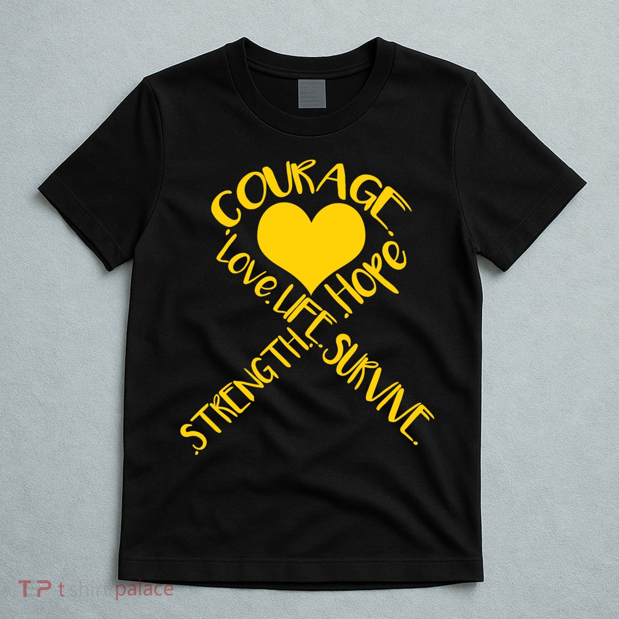 Gold Ribbon Of Words Tribute T-Shirt