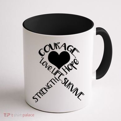 Gold Ribbon Of Words Tribute Coffee Mug back